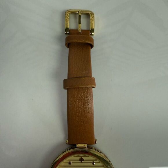Kate Spade Goldtone Watch with Tan Leather Strap Band main image 4